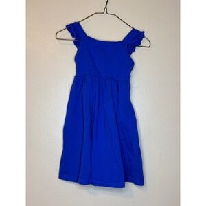 Kids Blue Ruffle‎ Sleeve Tie Back Dress Casual Summer Toddler Girls